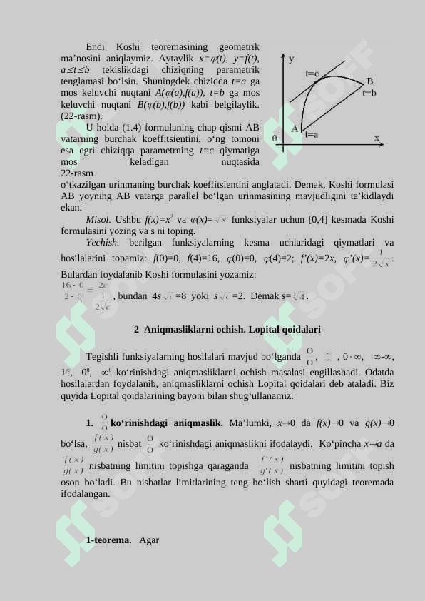 Differensial hisobning asosiy teoremalari va  tatbiqlari 6
