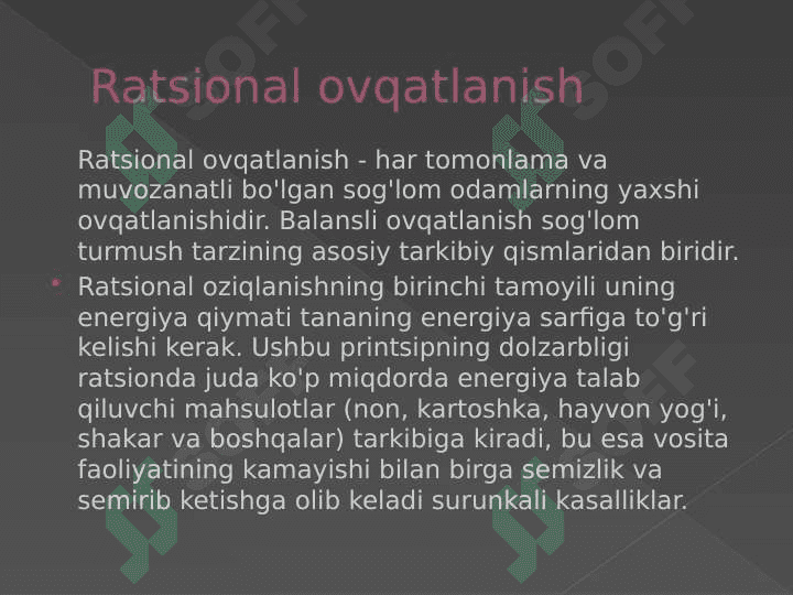 OZIQLANISH BIOKIMYOSI 3