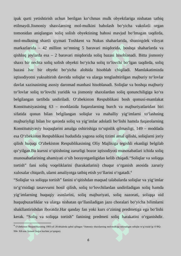 Jismoniy shaxslardan olinadigan mol-mulk solig’I va uning ahamiyati 6