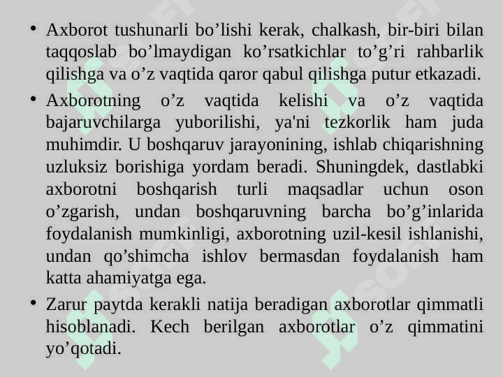 BOSHQARISHDA AXBOROT VA KOMMUNIKATSIYA 7