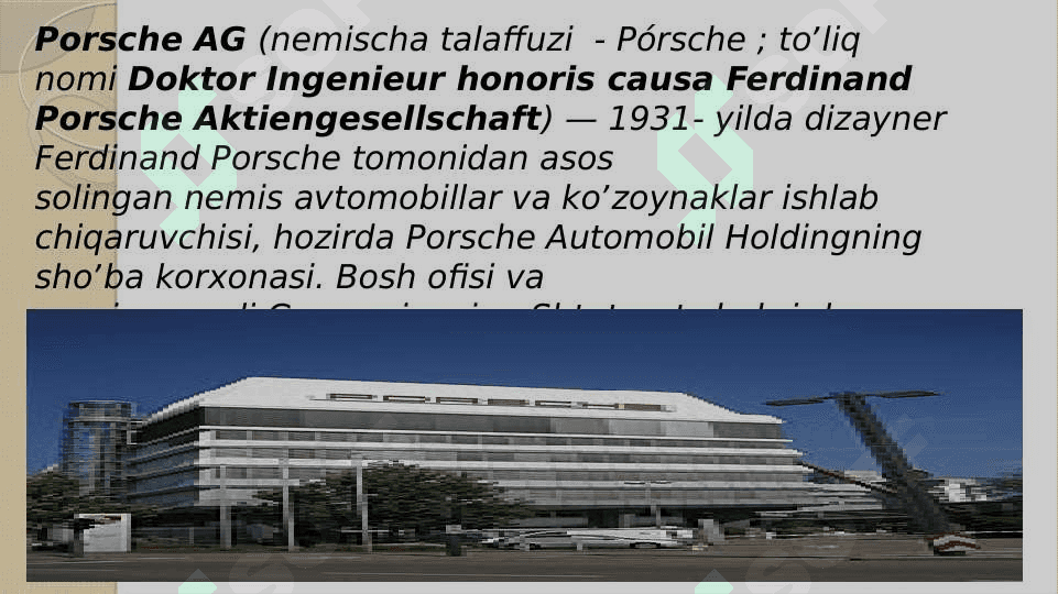 Porsche kompaniyasi tarixi va iqtisodiyoti pptx 2