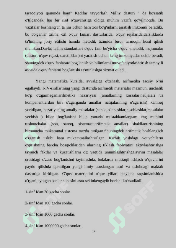 Boshlang'ich sinflarda algebra elementlarini o'qitish 7