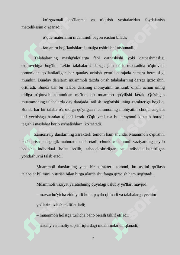 PEDAGOGIK FANLARNI O’QITISHDA  AMALIY  METODLARNING  AHAMIYATI 7
