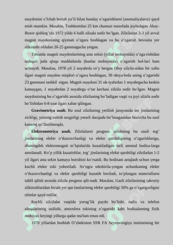 Zilzilaning bo‘lish vaqtini bashorat qilish 4