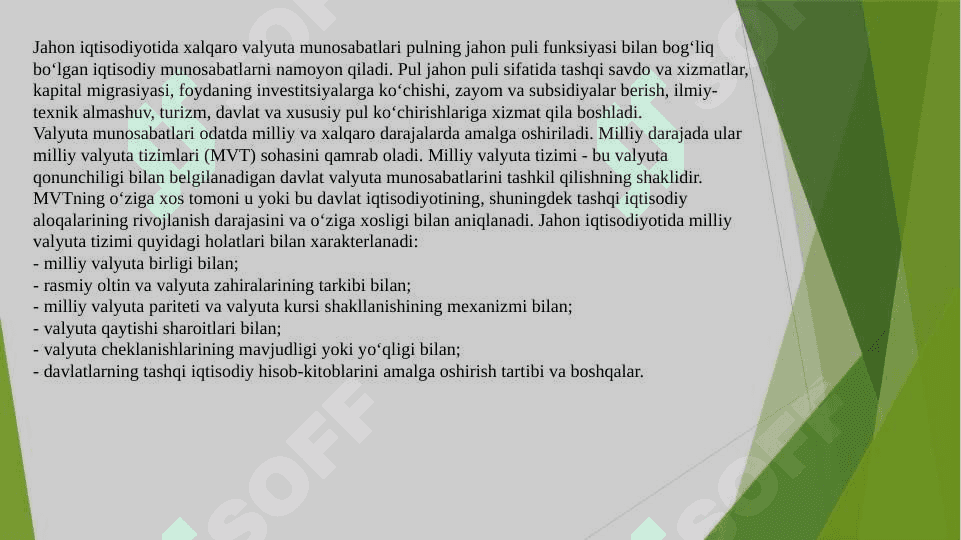 Valyuta kursi, to‘lov balansi va uning taqchilligi 3