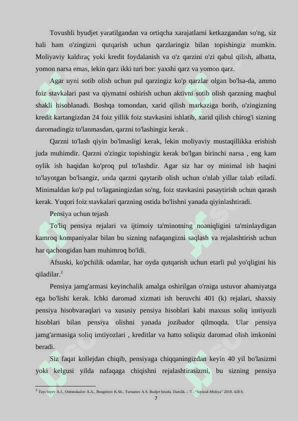 BUDJET TASHKILOTLARIDA MOLIYAVIY REJALASHTIRISH ASOSLARI 7