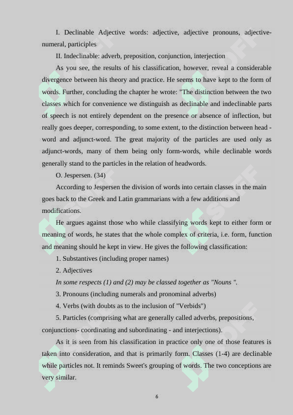 Contemporary criteria for classifying words to parts of speech 6