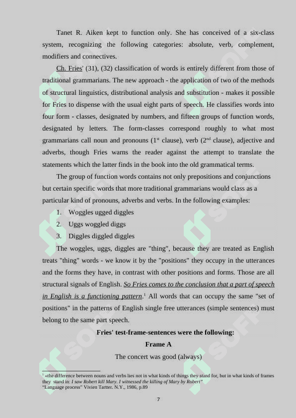 Contemporary criteria for classifying words to parts of speech 7