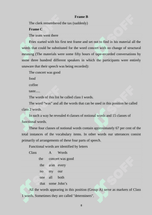 Contemporary criteria for classifying words to parts of speech 8