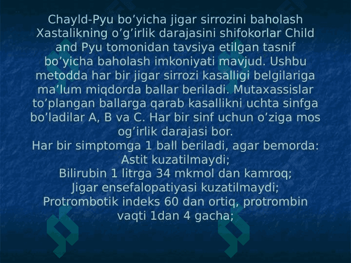 JIGAR SIRROZI LABARATOR DIAGNOSTIKASI 8