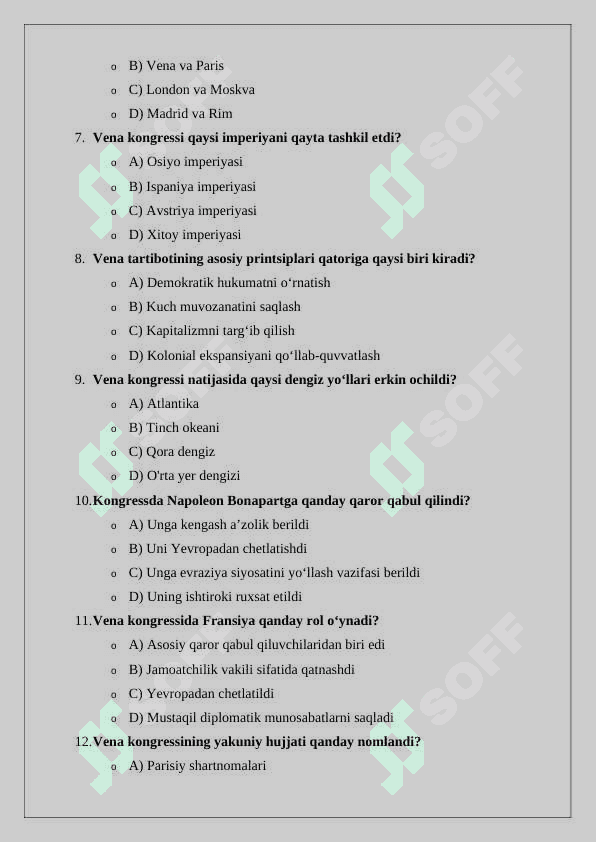 Vena kongressi  mavzusiga oid test tuzish  24 2