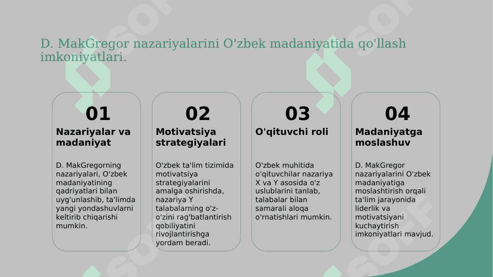 D.Makgregorning x va y nazariyasi 8