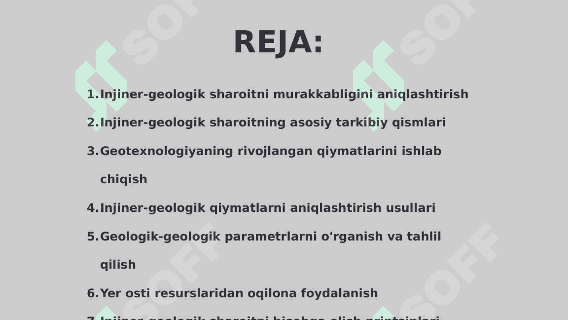 Injiner-geologik sharoitni murakkabligini aniqlashtirish 2
