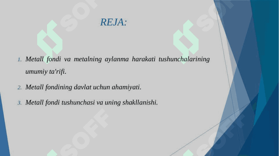 Davlatning metall fondi va metalning aylanma harakati 2