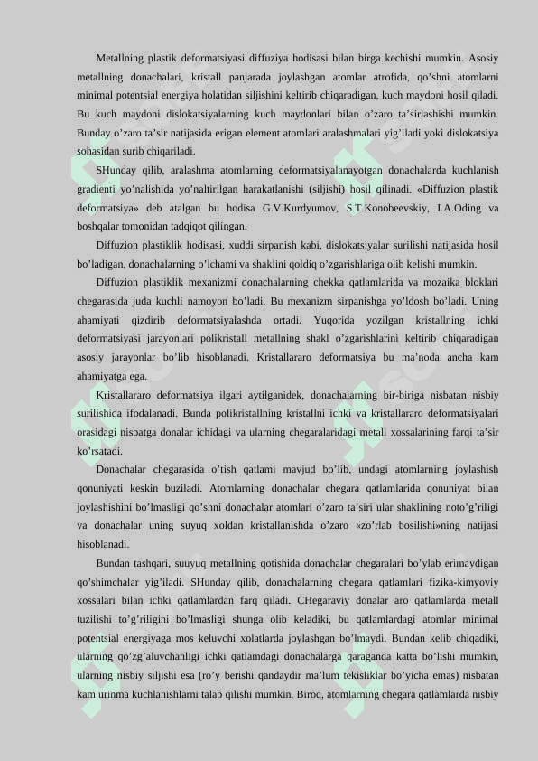 POLIKRISTIK (REAL) METALLARDA  ELASTIC VA PLASTIC DEFORMATSIYA JARAYONINING MEXANIZMI 3
