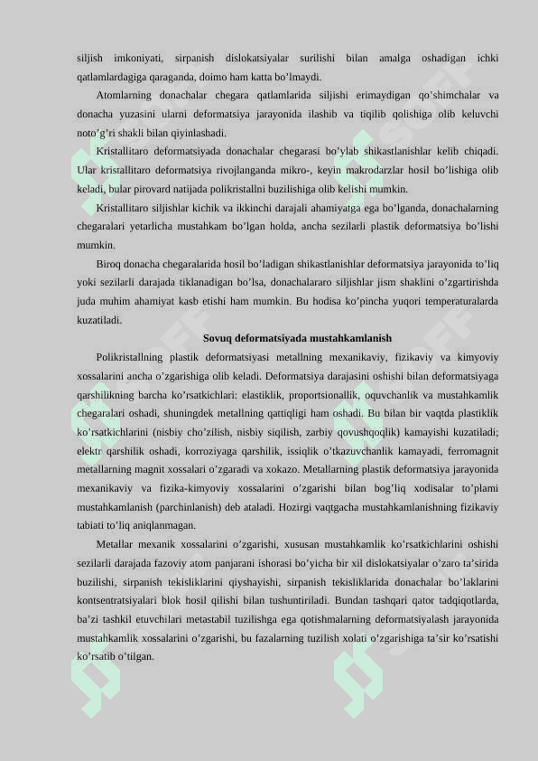 POLIKRISTIK (REAL) METALLARDA  ELASTIC VA PLASTIC DEFORMATSIYA JARAYONINING MEXANIZMI 4