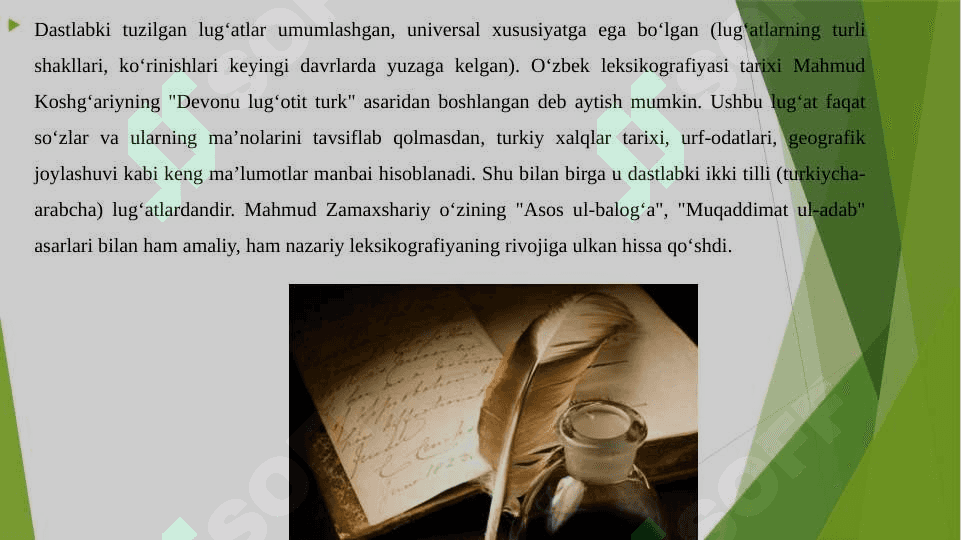 O'zbek leksikografiyasi va lug'atchiligi. Lug'at turlari 4