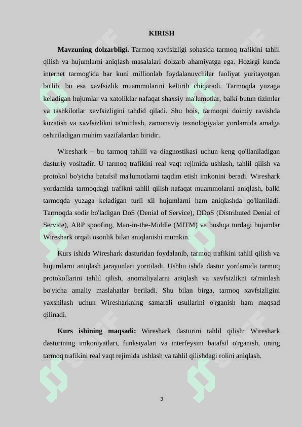 WERISHARK YORDAMIDA TARMOQ TARFFIKINI TAHLIL QILISH VA HUJUMLARNI ANIQLASH 3