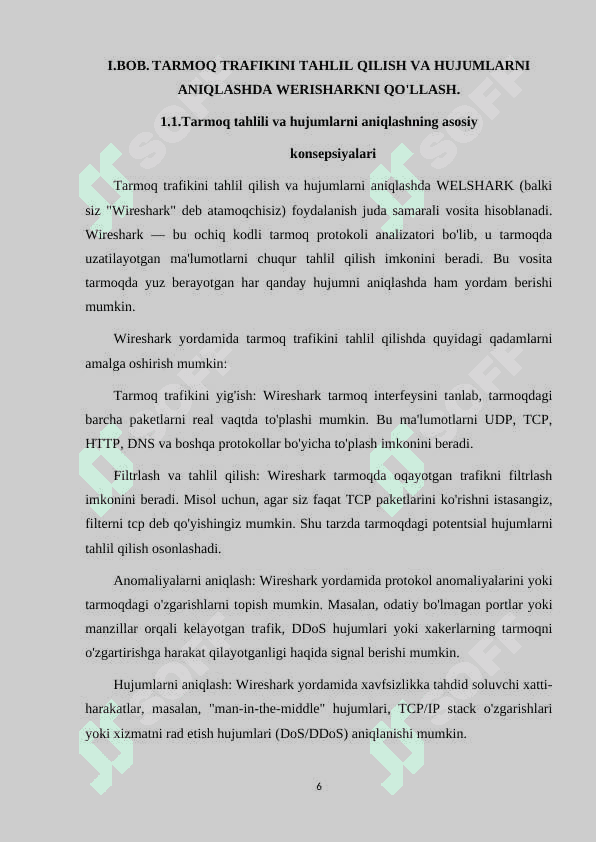 WERISHARK YORDAMIDA TARMOQ TARFFIKINI TAHLIL QILISH VA HUJUMLARNI ANIQLASH 6