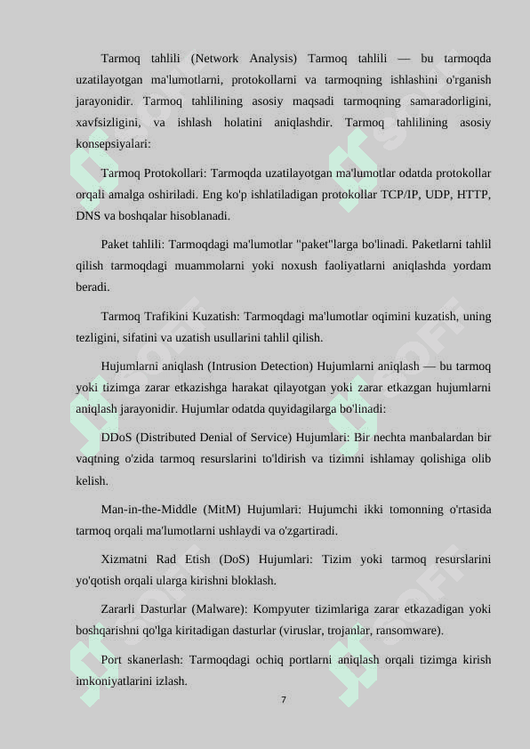 WERISHARK YORDAMIDA TARMOQ TARFFIKINI TAHLIL QILISH VA HUJUMLARNI ANIQLASH 7