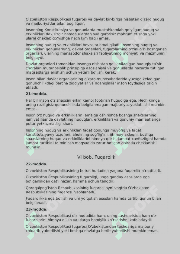 O'zbekiston Respublikasi Konstitutsiyasi 24 5