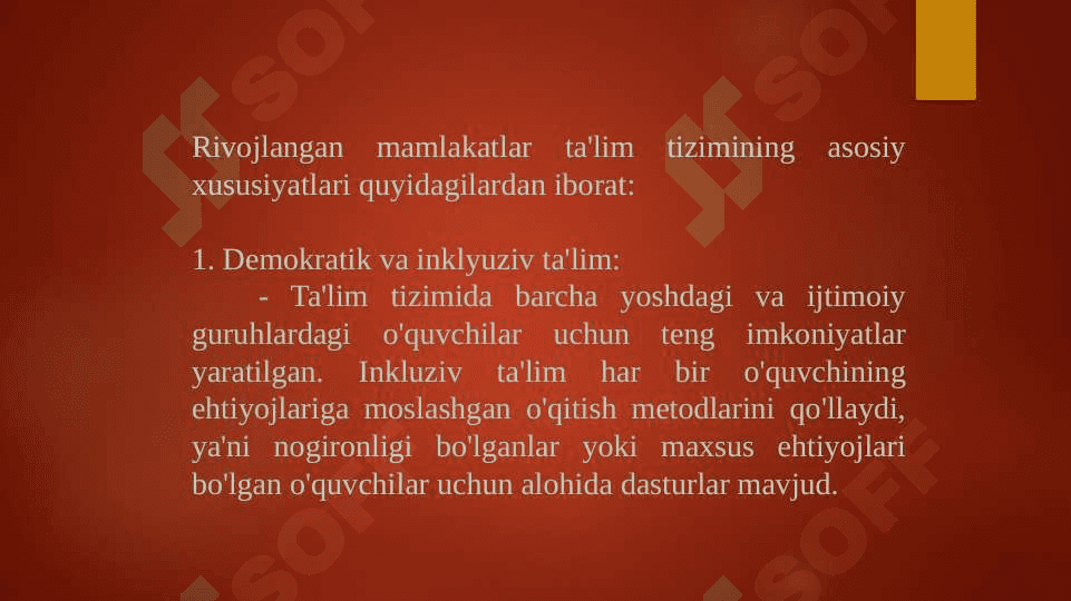 Rivojlangan xorijiy mamlakatlarda ta’lim tizimi 5