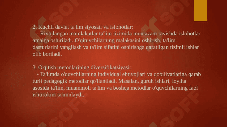 Rivojlangan xorijiy mamlakatlarda ta’lim tizimi 6