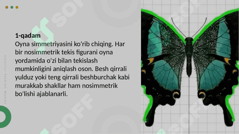 Simmetriya  o’qlarini topish 3