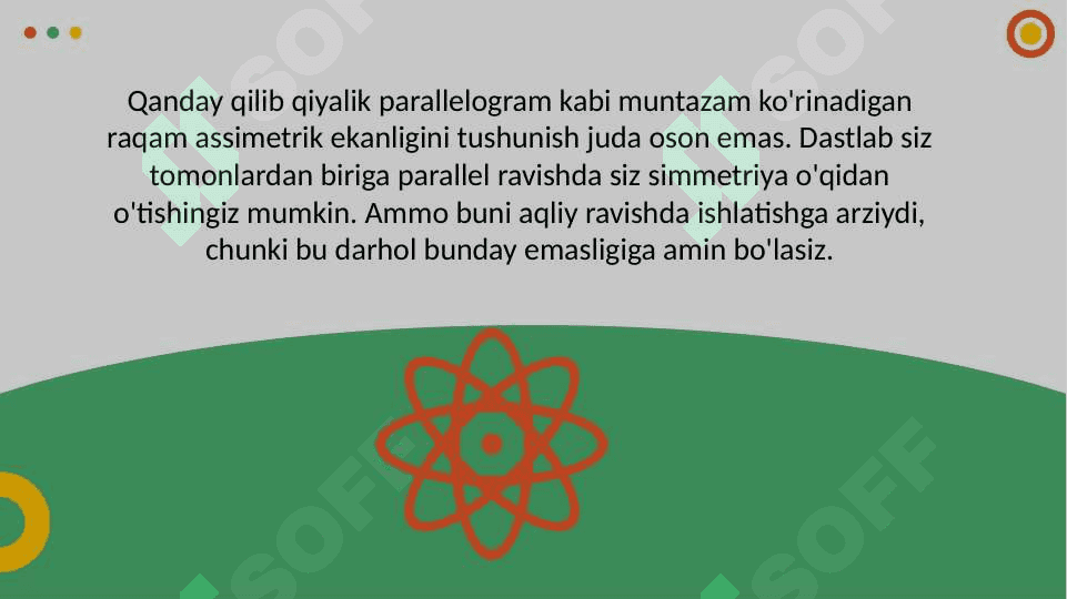 Simmetriya  o’qlarini topish 4