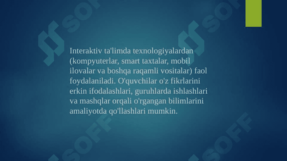 Interaktiv ta’lim va uning o’ziga  xosliklari 4