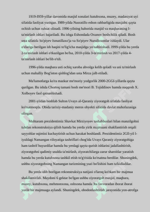 PAYG'AMBARIMIZ E'TIROF ETGAN ZOT- SULTON UVAYS QARANIY ZIYORATGOHI 4