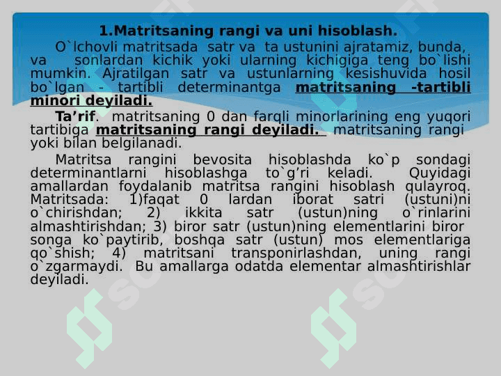 TESKARI MATRITSA 2