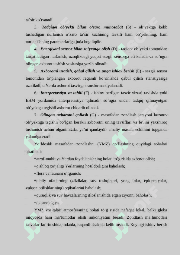 Masofadan zondlash va yo’ldoshli pozitsionirlash tizimlari 3
