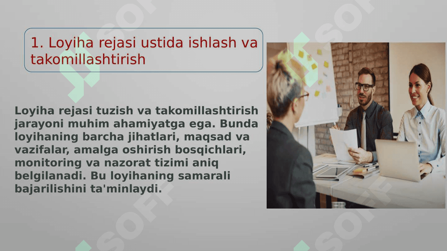 LOYIHA REJASINI TAHLIL QILISH VA OPTIMALLASHTIRISH 2