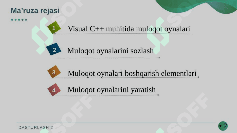 MULOQOT OYNALARI BILAN ISHLASH 2
