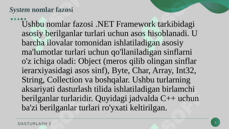 Visual C++ da komponentalar  bilan ishlash 6