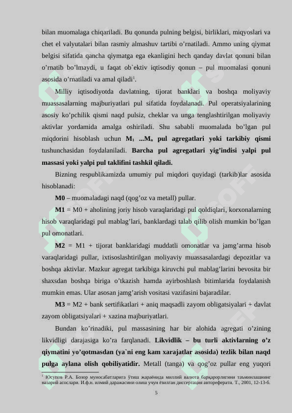 Pul-kredit tizimi va Banklar 5