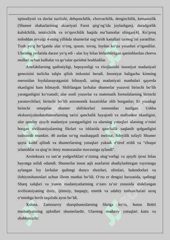 QADIMGI SHUMER EPIGRAFIK YODGORLIKLARI 24 4