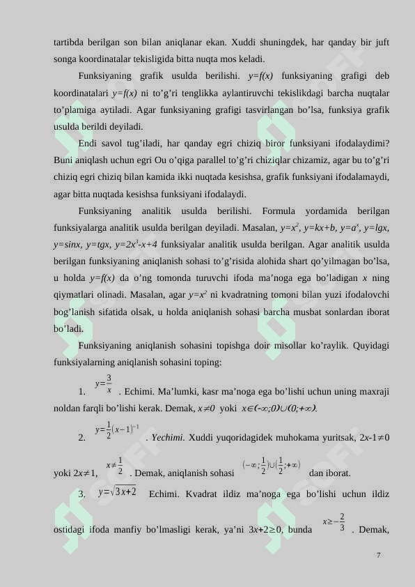 Funksiya limiti va uzluksizligini o’qitish metodikasi 7