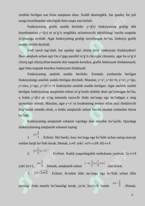 Funksiya limiti va uzluksizligini o’qitish metodikasi 8