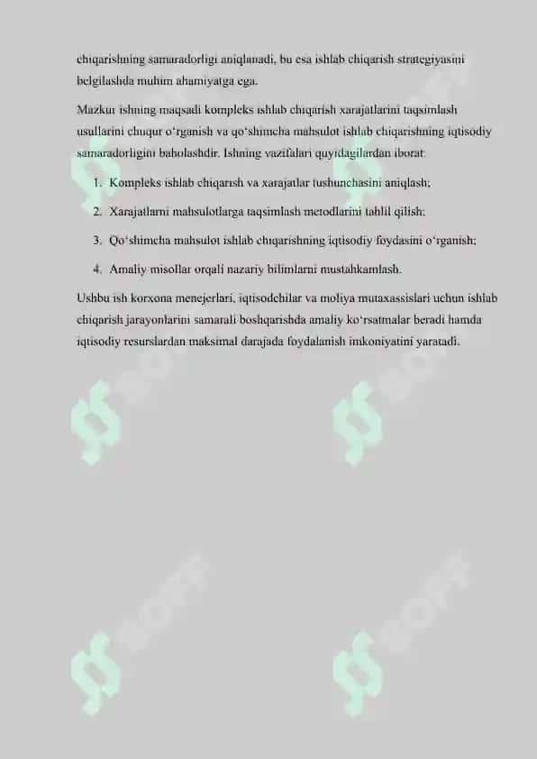Kompleks ishlab chiqarish xarajatlarining taqsimlanishi va qo‘shimcha mahsulot ishlab chiqarishi 3