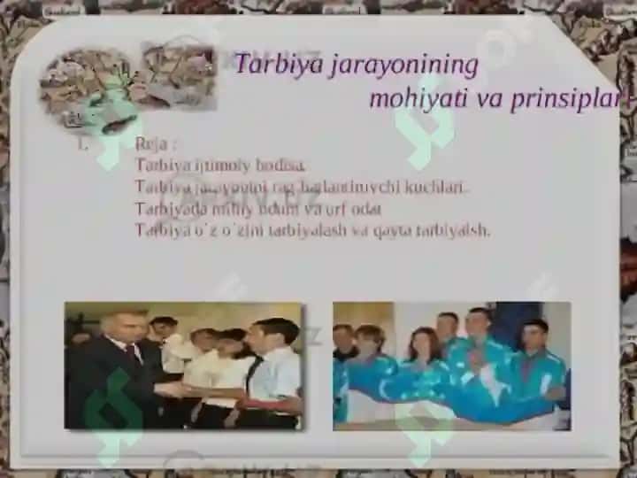 TARBIYA JARAYONING MAZMUN VA MOHIYATI 2