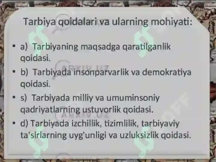 TARBIYA JARAYONING MAZMUN VA MOHIYATI 3