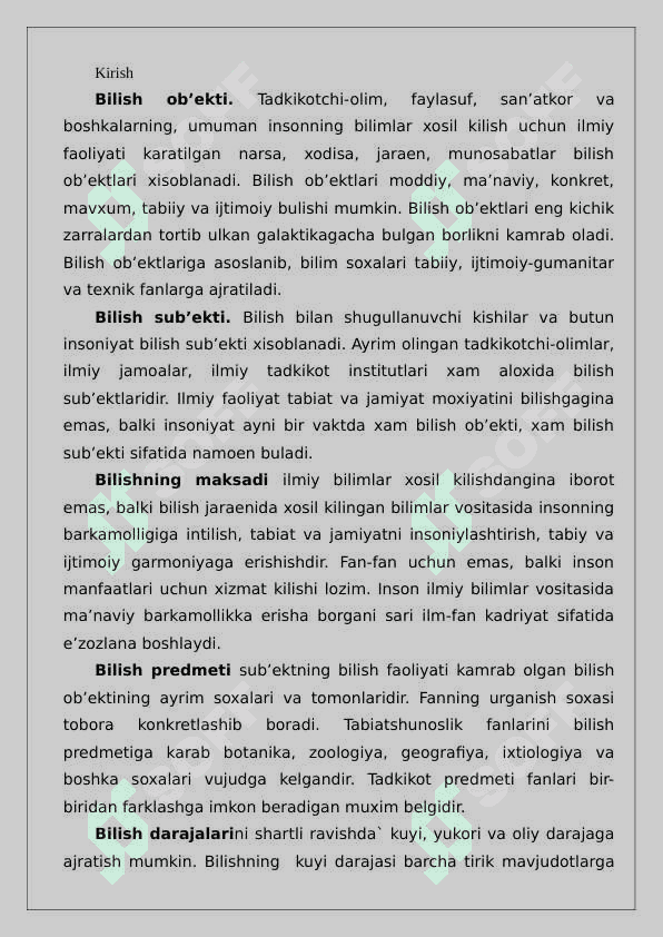 Bilish falsafasi 2