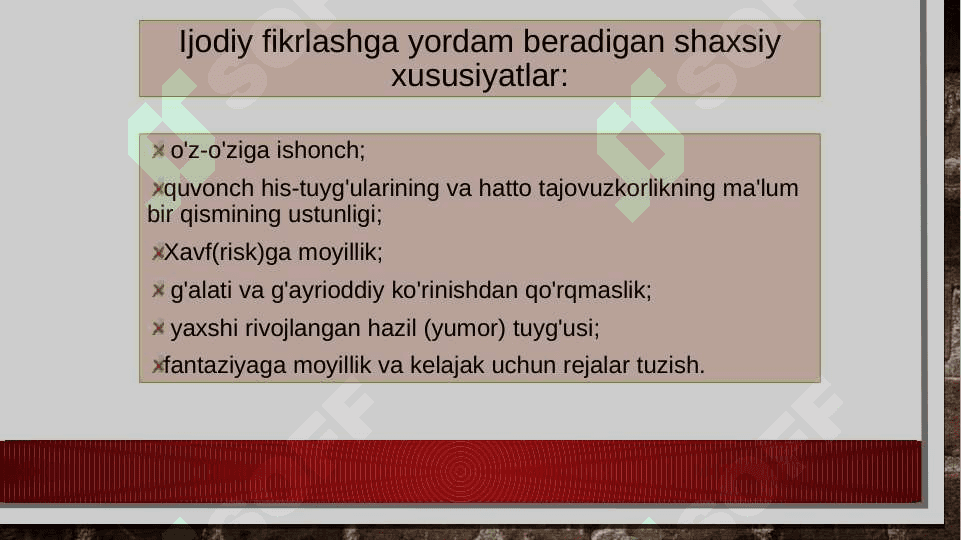 Shaxsiy ijod va ijodiy fikrlash vositalari 8