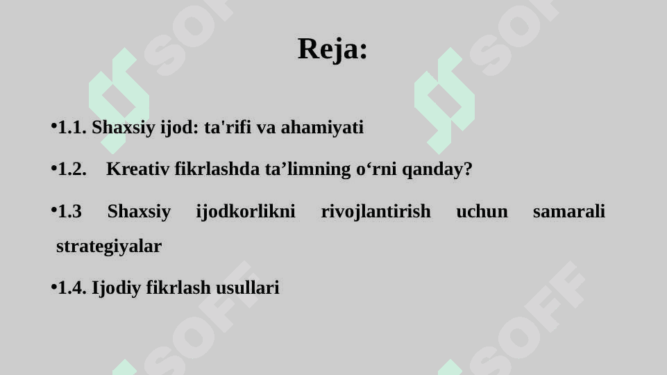 Shaxsiy ijod va ijodiy fikrlash vositalari 2