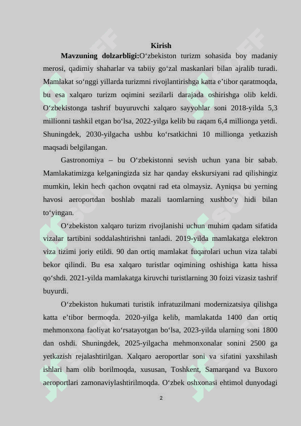 O’zbek oshxonalariga sayyohlarni jalb qilish 2