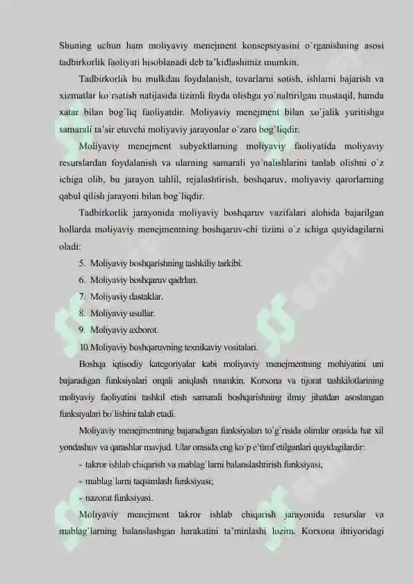 Korxonalarda moliyaviy menejmentni tashkil etish mexanizmi 4