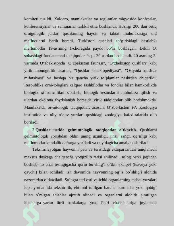 O'RTA OSIYO ORNITOFAUNASI TURLI TUMANLIGI 3