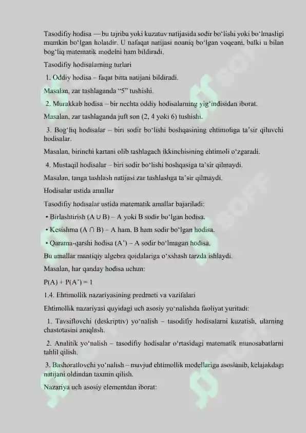 Ehtimollikning ENG Sodda Xossalari 4